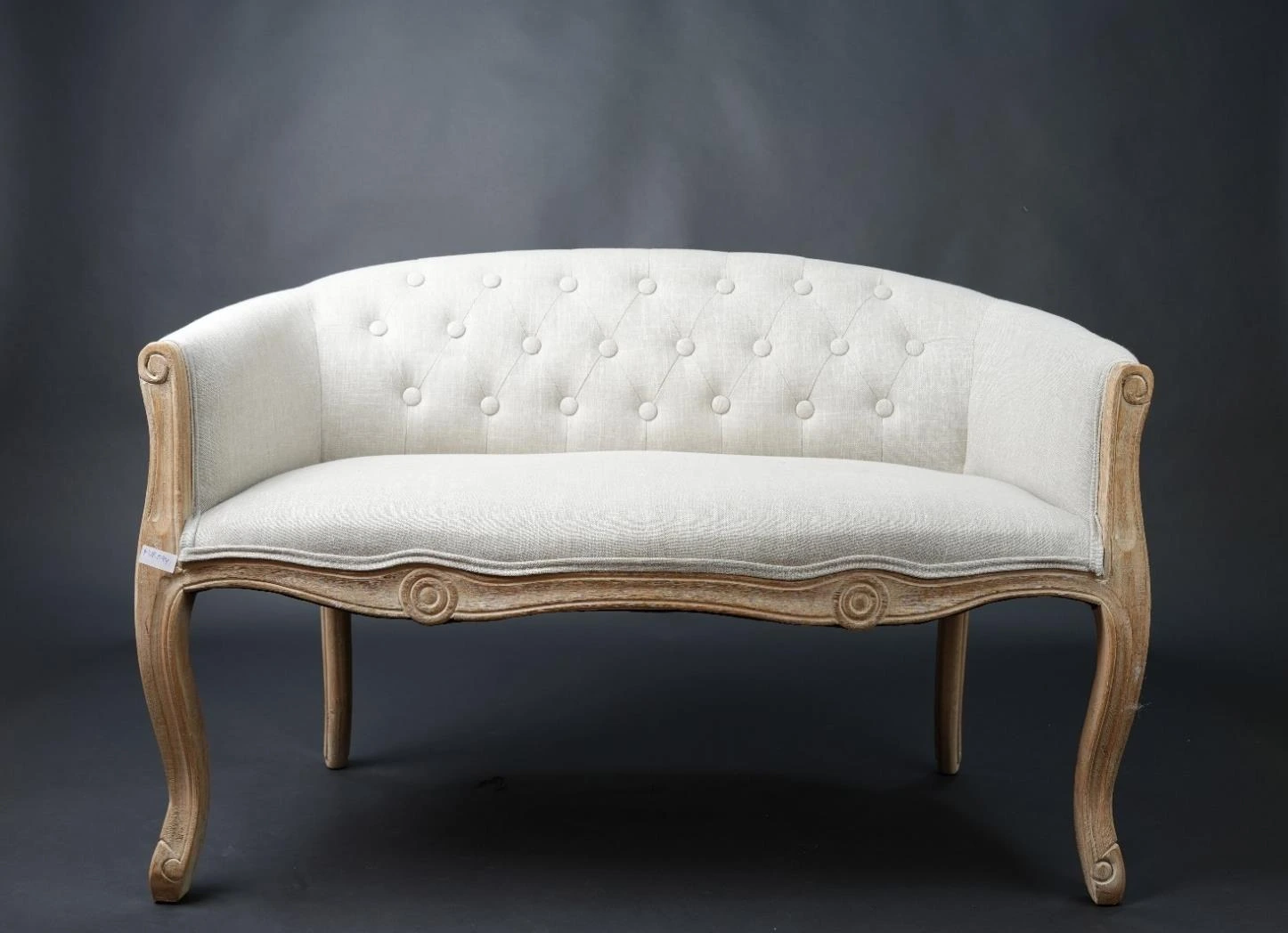 Wooden Love Sofa Couple Antique Grey W107*D61*H70CM